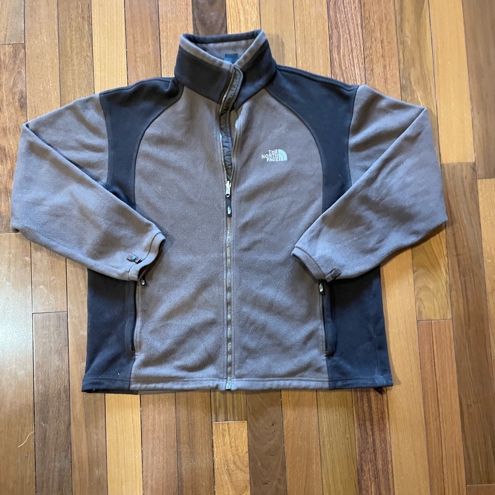 Brown North Face fleece Denali jacket